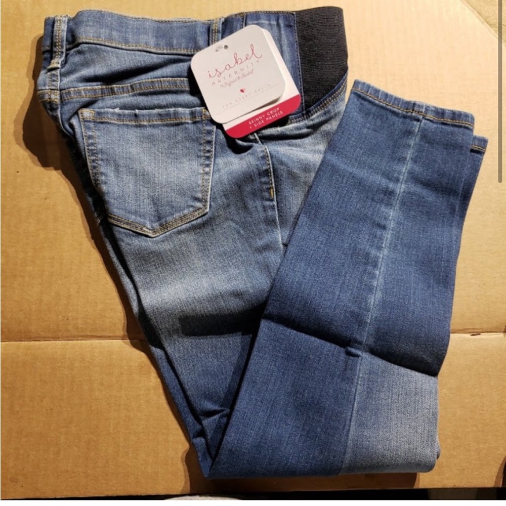 NEW! Maternity Inset Side Panel Skinny Crop Jeans